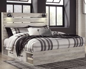 Signature Design by Ashley® B192/58/56/60(2)/B100-14 Cambeck - Whitewash - King Panel Bed With 4 Storage Drawers