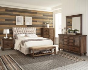 CoasterEssence 300525Q-S5 Devon - 5 Piece Queen Bedroom Set - Burnished Oak