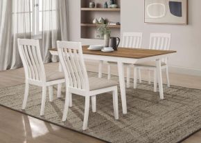 Coaster Fine Furniture 122301-S5 Nogales - 5 Piece Rectangular Dining Table Set - Off White