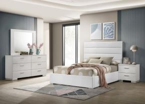 Coaster Fine Furniture 203511F-S4 Felicity - 4 Piece Full Bedroom Set - White High Gloss
