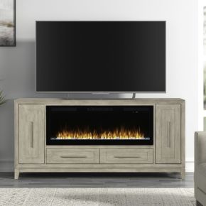 Liberty Furniture FIRE-BOX-789-80FTS Fireplace TV Consoles - 80" Console With Fire FTS - Light Brown
