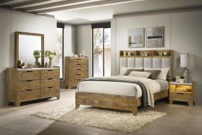 Coaster Fine Furniture 222971KE-S5 Henderson - 5 Piece Eastern King Bedroom Set - Medium Oak