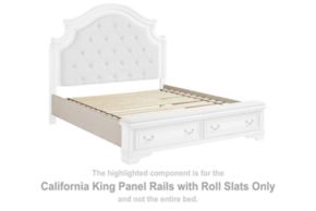 Signature Design by Ashley® B743-194 Realyn - California King Panel Rails w/Roll Slats - Chipped White