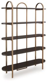 Ashley Furniture A4000589 Brentmour - Bookcase - Brown / Gold Finish