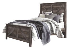Signature Design by Ashley® B440/57/54/98 Wynnlow - Queen Crossbuck Panel Bed - Gray