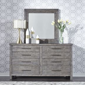 Liberty Furniture 406-BR-DM Modern Farmhouse - Dresser & Mirror - Gray