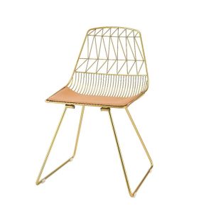 ACME 96847 Fantasia - Side Chair (Set of 2) - Whiskey Synthetic Leather & Gold