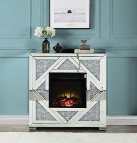 ACME AC00515 Noralie - Fireplace - Mirrored & Faux Diamonds - 38"