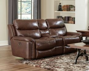 Catnapper 64889-1269/59-3069/59 Ceretti - Power Reclining Console Loveseat - Brown Top Grain Italian Leather Match