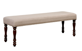 Furniture of America CM3133BN Hurdsfield - Bench - Antique Cherry / Beige