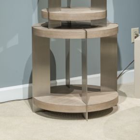 Liberty Furniture 754-OT1020 Liberty Furniture 754-OT1020 Harlow - Round End Table - Sandstone & Satin Nickel