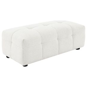 Coaster Fine Furniture 504854 Everly - Boucle Upholstered Rectangular Ottoman - White