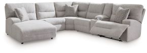Signature Design by Ashley® 93605S2 Acklen Place - 6-Piece Power Reclining Sectional With Laf Power Reclining Back Chaise - Pewter