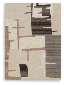 Ashley Furniture R406822 Kencher - 5' x 7' Rug - Beige / Brown