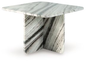 Ashley Furniture A4000670 Baretton - 18" Accent Cocktail Table - Black / White / Taupe