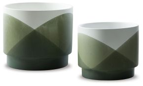 Signature Design by Ashley® A2000579 Ardenridge - Planter Set (Set of 2) - Green / White