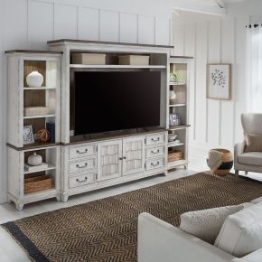 Liberty Furniture 237-ENT-ECP River Place - Entertainment Center With Piers - White