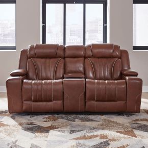 Liberty Furniture 7020CN-22P Caswell - Loveseat With Console P2 & ZG - Brown