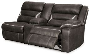 Signature Design by Ashley® 1310473 Kincord - Raf Rec Power Sofa W/Console - Midnight