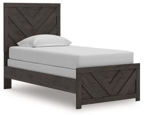 Signature Design by Ashley® B3789B2 Prendonea - Twin Panel Bed - Charcoal