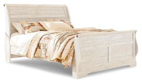 Signature Design by Ashley® B267B31 Willowton - King Sleigh Bed - Whitewash