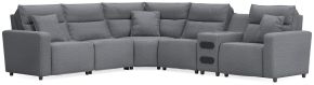 Ashley Furniture 65906S35 Ashley Furniture 65906S35 Modmax II - 6-Piece Power Reclining Sectional With Audio Console - Salt And Pepper