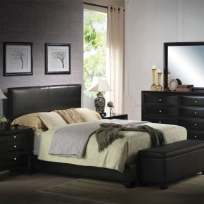 ACME 14440F Ireland III - Full Bed - Black Synthetic Leather