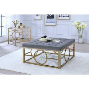 ACME 82052 Jaxson - End Table - Clear Glass & Champagne