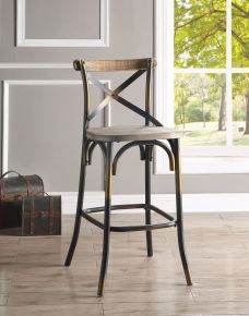 ACME 96805 Zaire - Bar Chair - Antique Copper & Antique Oak