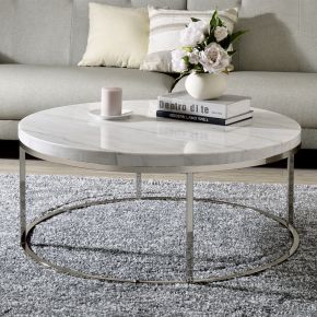 ACME LV02795 Zaidee - Coffee Table With Marble - Marble Top & Nickel