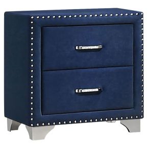 CoasterEveryday 223372 Melody - Upholstered 2-Drawer Nightstand - Pacific Blue