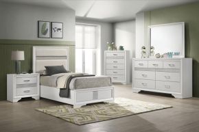 Coaster Fine Furniture 205110T-S5 Miranda - 5 Piece Twin Bedroom Set - White