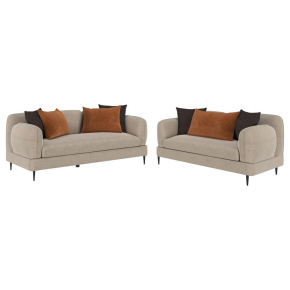Coaster Fine Furniture 509411-S2 Jade - 2 Piece Chenille Upholstered Sofa Set - Latte