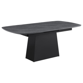 Coaster Fine Furniture 123131 Potero - Faux Marble Extension Leaf Dining Table - Black