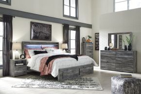 Ashley Furniture B221/46/57/54S/95/B100-13 Ashley Furniture B221/46/57/54S/95/B100-13 Baystorm - 5 Pc. - Chest, Queen Panel Bed with 2 Storage Drawers - Gray