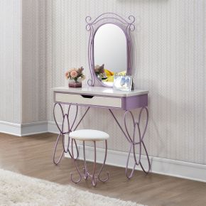 ACME 30539 Priya II - Vanity Set - White & Light Purple
