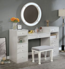Furniture of America FOA-DK5683WH-PK Yasmine - Vanity Set - Luminous White