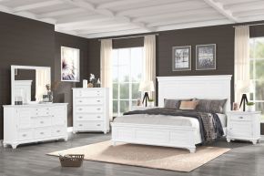 New Classic 00-B2118-26N Jamestown - 6/0 Western King 6 Piece Bedroom Set (Bed & Dresser & Mirror & Chest & 2 Nightstands) - White