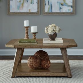 Liberty Furniture 930-OT1010 Carolina Park - Octagonal Cocktail Table - Brown