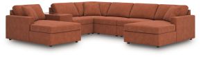 Signature Design by Ashley® 92102S54 Modmax - 7-Piece Sectional With Laf And Raf Corner Chaises And With Storage Console - Spice