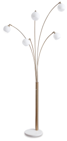Signature Design by Ashley® L725119 Taliya - Metal Arc Lamp - Champagne / White