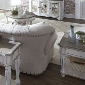 Liberty Furniture 244-OT-O3PCS Magnolia Manor - 3 Piece Table Set (1 Round Cocktail 2 End Tables) - White