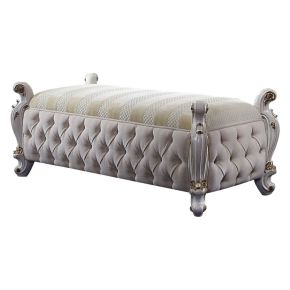 ACME 27886 Picardy - Bench - Fabric & Antique Pearl