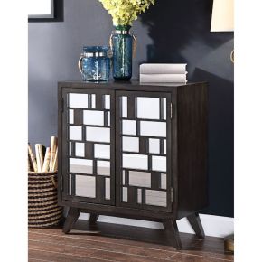 ACME 90494 Melville - Accent Table - Dark Gray-Oak