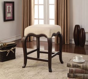 ACME 96614 Kakabel - Stool - Cream Fabric & Espresso