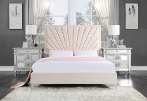 ACME BD00957Q Faiz - Queen Bed - Beige Velvet
