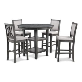 New Classic D3651-52S-GRY Amy - 5 Piece Counter Dining Set - Gray