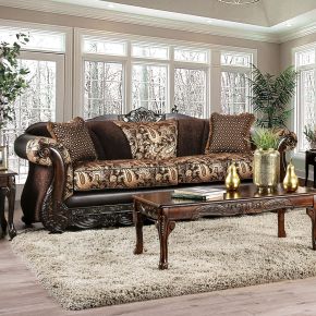 Furniture of America SM6427-SF Newdale - Sofa - Brown / Gold