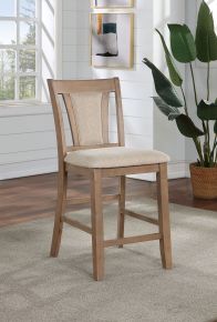 Furniture of America CM3984NT-PC-2PK Upminster - Counter Height Chair (Set of 2) - Natural Tone / Beige