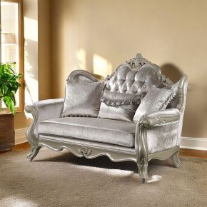 ACME LV03821 Libertee - Loveseat With 3 Pillows - Beige Fabric & Champagne